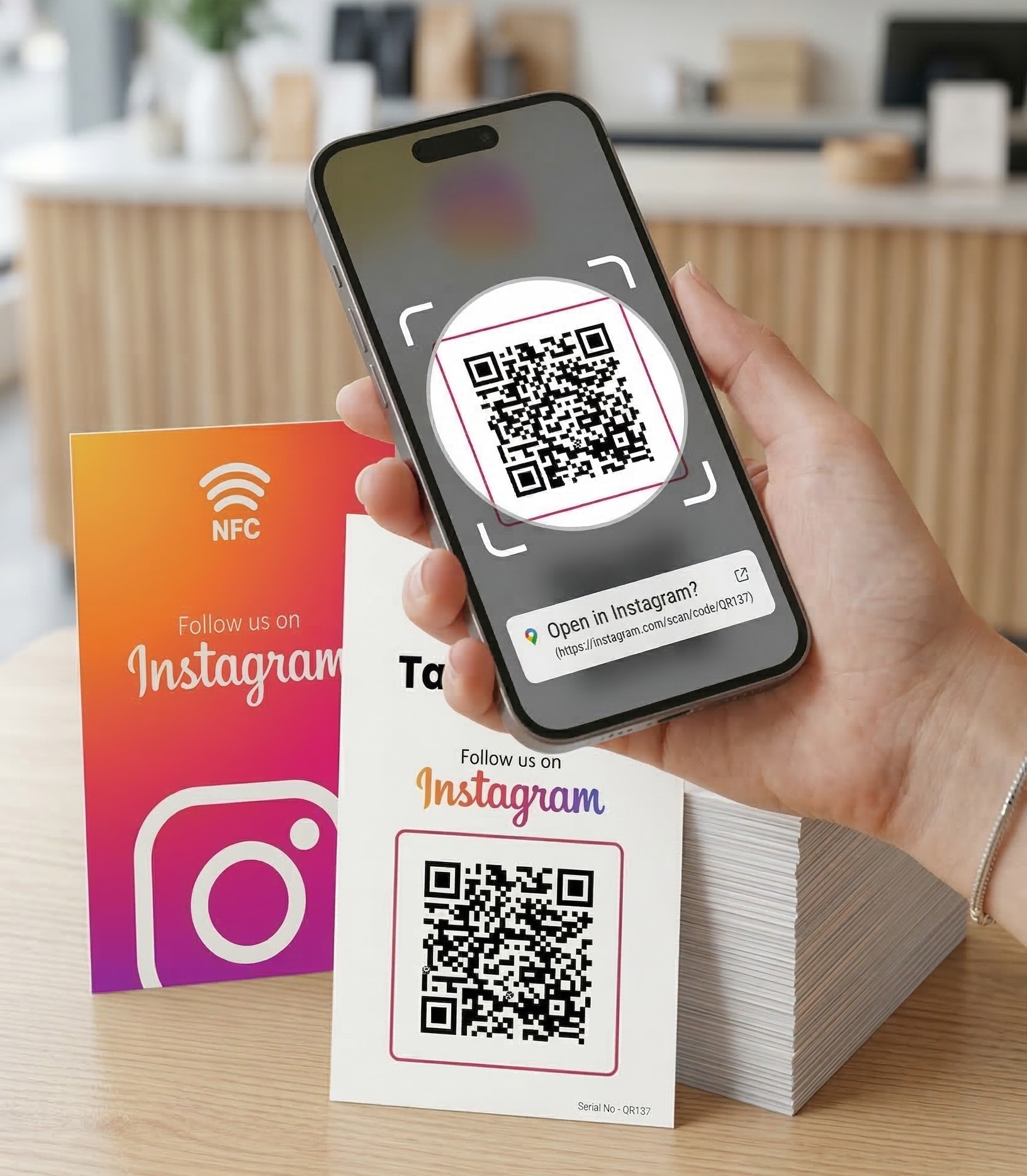 Masaliq Instagram NFC and QR Follow Card