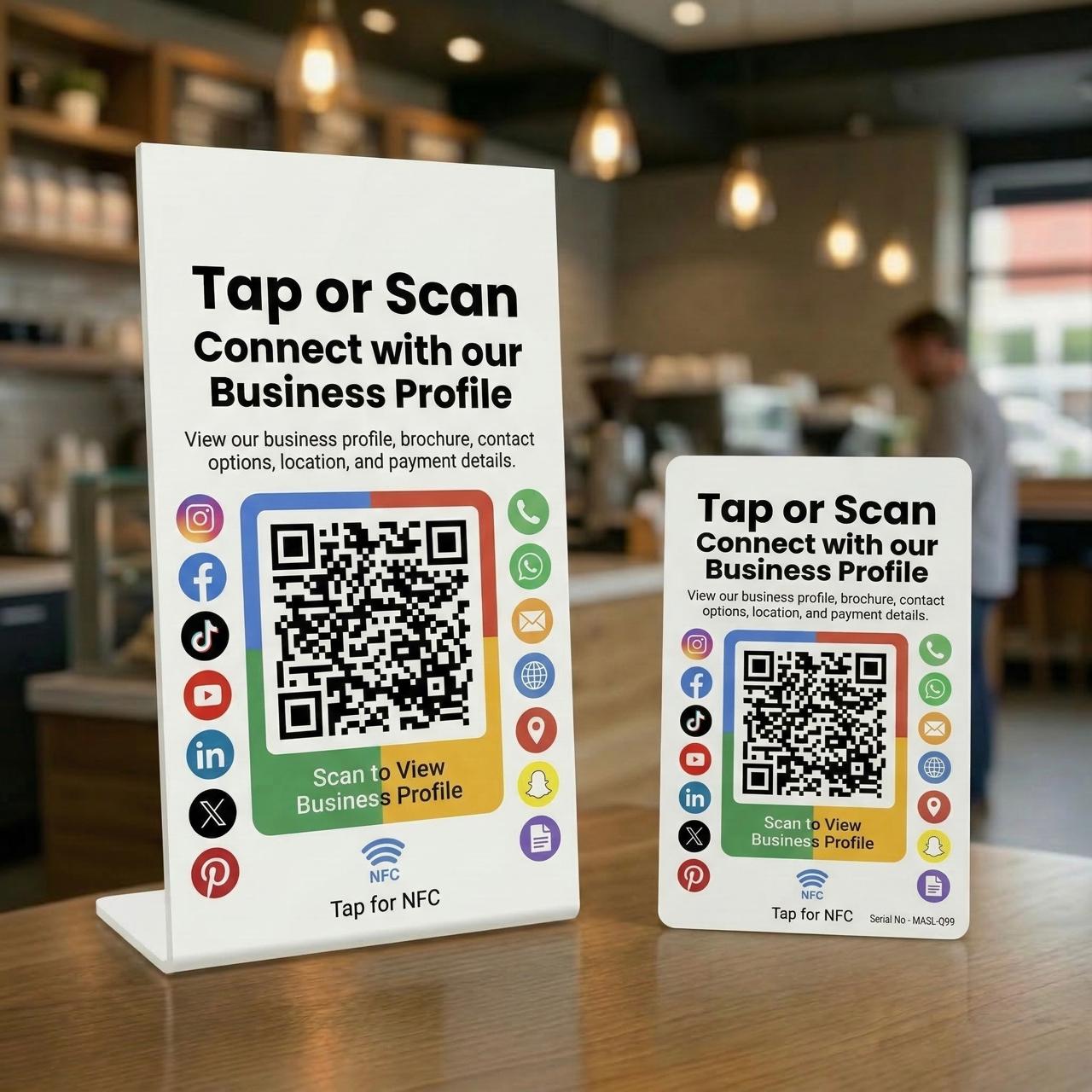 Masaliq Acrylic QR & NFC Stand Combo - All in One Review & Follow, Landing Page