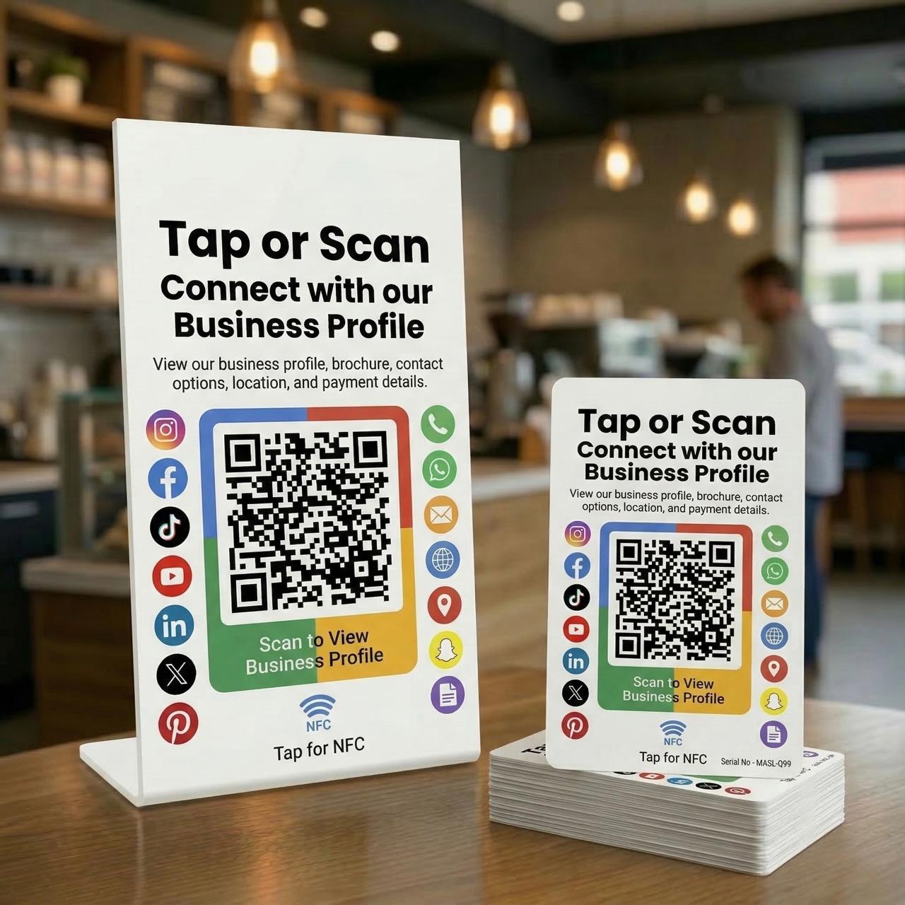 Masaliq Acrylic QR & NFC Stand Combo - All in One Review & Follow, Landing Page